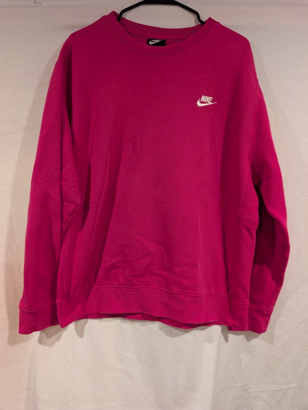 Nike Embroidered Futura Logo Crewneck Sweatshirt Large | Athleisure Fuschia Pink